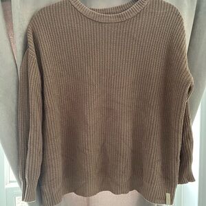 Oversized knit Jax and Lennon Taupe Crewneck Sweater